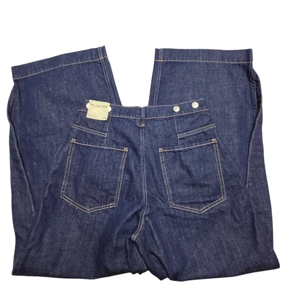 Free People High Street Wide Leg Jeans Boutique Blue Size 29 NWT